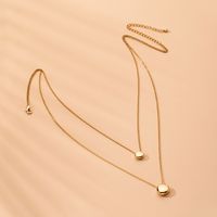 Fashion New Ingot Alloy Water Drop Double-layer Clavicle Chain For Women main image 3