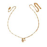 Fashion New Ingot Alloy Water Drop Double-layer Clavicle Chain For Women main image 6