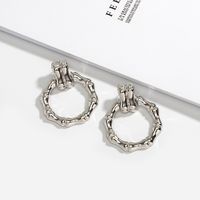Korea New Minimalist Retro Bamboo High Fashion Design Peach Heart Stud Earrings main image 5