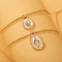 New Double-layer Pendant Metal Imple Alloy Clavicle Chain Necklace For Women main image 4