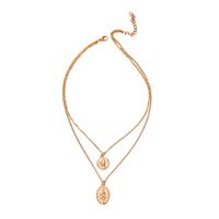 New Double-layer Pendant Metal Imple Alloy Clavicle Chain Necklace For Women main image 5
