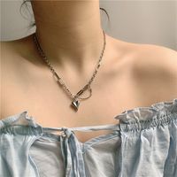 Korean Titanium Steel Niche Exquisite Love Pendant Clavicle Chain Necklace For Women main image 3