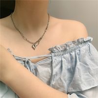 Korean Titanium Steel Niche Exquisite Love Pendant Clavicle Chain Necklace For Women main image 4