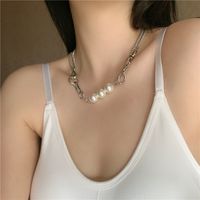 Fashion Women's Metal  Buckle Stitching Short Alloy Clavicle Chain Necklace main image 5