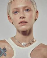 Collar De Aleación Simple Con Cruz De Diamantes Destellantes De Perlas Barrocas Para Mujer main image 6