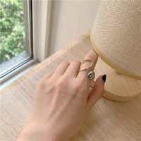 Simple Two-color Ring Metal Light Opening Adjustable Ring Wholesale Nihaojewerly main image 2