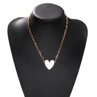 Gold-plated Blue And White Peach Heart Metal Simple Fashion Trend Alloy Necklace For Women main image 1
