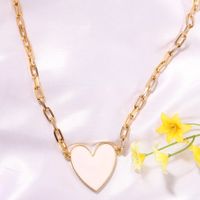 Gold-plated Blue And White Peach Heart Metal Simple Fashion Trend Alloy Necklace For Women main image 5
