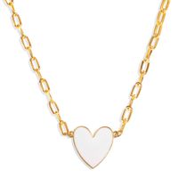 Gold-plated Blue And White Peach Heart Metal Simple Fashion Trend Alloy Necklace For Women main image 3