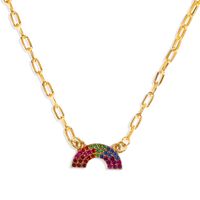 Rainbow Diamond-studded U-shaped Fashion Girl Versatile Alloy Clavicle Chain main image 6