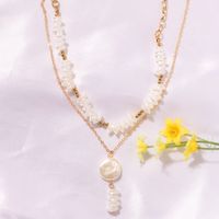 Woven Pure White Pearl Bohemian Style Simple Fashion Wild Necklace Pendant For Women main image 1