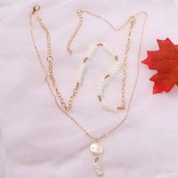 Woven Pure White Pearl Bohemian Style Simple Fashion Wild Necklace Pendant For Women main image 4