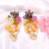 Creative Colorful Rice Stone Flower Inlaid Tropical Fruit Shape Earrings Wholesale Nihaojewerly main image 2