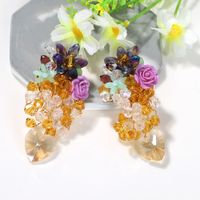 Creative Colorful Rice Stone Flower Inlaid Tropical Fruit Shape Earrings Wholesale Nihaojewerly main image 3