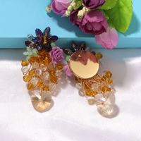 Creative Colorful Rice Stone Flower Inlaid Tropical Fruit Shape Earrings Wholesale Nihaojewerly main image 5