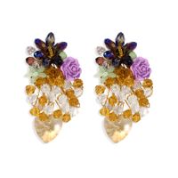 Creative Colorful Rice Stone Flower Inlaid Tropical Fruit Shape Earrings Wholesale Nihaojewerly main image 6