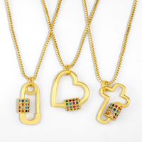 Cross Necklace Creative Diamond Love Pendant Copper Necklace Wholesale Nihaojewerly main image 1
