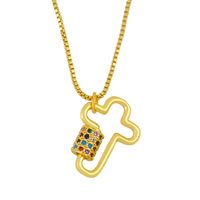 Cross Necklace Creative Diamond Love Pendant Copper Necklace Wholesale Nihaojewerly main image 4