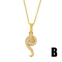 Fashion Simple Snake-shaped Hot-selling New Diamond Pendant Copper Necklace main image 3