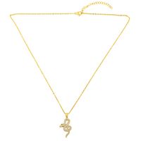 Fashion Simple Snake-shaped Hot-selling New Diamond Pendant Copper Necklace main image 5