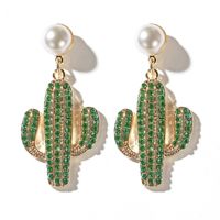 Corea Simple Bosque Perla Verde Cactus Pendientes Al Por Mayor Nihaojewerly main image 3