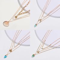 Hot-selling Natural Shell Fashion Versatile Multi-layer Freshwater Alloy Pearl Necklace main image 6