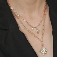Fashion Exaggeratedethnic Style Metal Stitching Set Multi-layer Necklace For Women main image 5