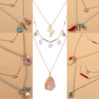 Alloy Multilayer Metal Ethnic Style Retro Natural Stone Hot Selling Necklace main image 1