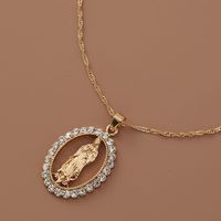 Hot-selling Catholic Virgin Mary Diamond Fashion Hip-hop Style Alloy Pendant Necklace main image 3