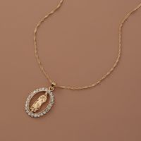 Hot-selling Catholic Virgin Mary Diamond Fashion Hip-hop Style Alloy Pendant Necklace main image 4