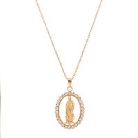 Hot-selling Catholic Virgin Mary Diamond Fashion Hip-hop Style Alloy Pendant Necklace main image 6