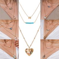 New Hot-selling Multi-element Natural Abalone Pearl  Combination Metal Multilayer Alloy Necklace main image 1