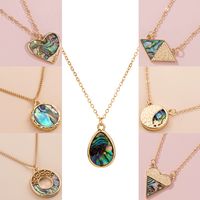 Fashion Design Natural Abalone Shell Geometric Alloy Pendant For Women Jewelry main image 1