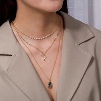 Europäische Und Amerikanische Hot-style-halskette Mode Nischen Design Natürliche Abalone Muschel Halskette Choker Nachahmung Perle Mehr Schicht Ige Halskette main image 5