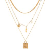 Fashion Metal Roman Retro Alphabet Coin Multi-layer Long Necklace For Women main image 5