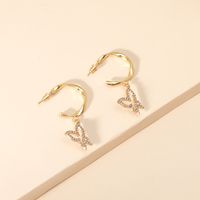 Korea Fashion Sweet Lady Hollow Butterfly Simple Age-reducing Geometric Twist C-shaped Alloy Earrings main image 4