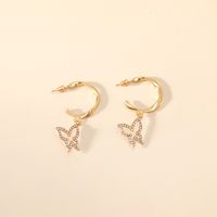 Korea Fashion Sweet Lady Hollow Butterfly Simple Age-reducing Geometric Twist C-shaped Alloy Earrings main image 5