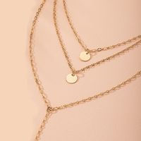 Fashion Gold Pendant Multi-layer Disc Long Chain Alloy Pendant Necklace For Women main image 5