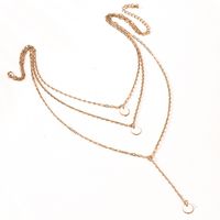 Collar Colgante De Aleación De Cadena Larga Con Disco Multicapa Colgante De Oro De Moda Para Mujer main image 6