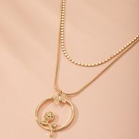 Hot-selling Simple Natural Flower Trendy Alloy Necklace For Women Wholesale main image 3