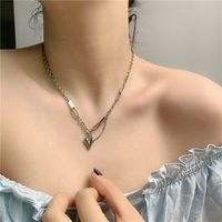 Korean Titanium Steel Niche Exquisite Love Pendant Clavicle Chain Necklace For Women sku image 2