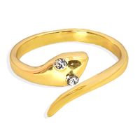 Silver Transparent Diamonds Inlaid Snake-shaped Opening Copper Inlaid Zirconium Ring Wholesale Nihaojewerly sku image 1