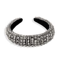 Silver Transparent Rhinestones Inlaid Stripes Ethnic Style Creative Fashion Headband Wholesale Nihaojewelry sku image 1