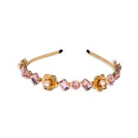 New Geometric Round Baguette Rose Flower  Headband Wholesale Nihaojewelry sku image 4