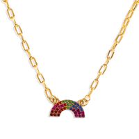 Rainbow Diamond-studded U-shaped Fashion Girl Versatile Alloy Clavicle Chain sku image 1