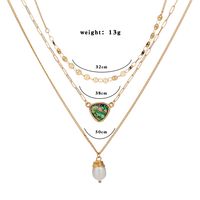 Nouveau Collier En Alliage Multicouche En Métal À Combinaison De Perles D&#39;ormeau Naturel Multi-éléments sku image 4