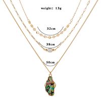 New Hot-selling Multi-element Natural Abalone Pearl  Combination Metal Multilayer Alloy Necklace sku image 7