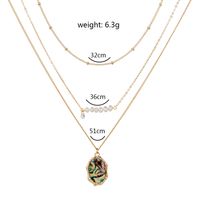 Nouveau Collier En Alliage Multicouche En Métal À Combinaison De Perles D&#39;ormeau Naturel Multi-éléments sku image 5