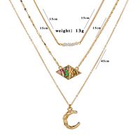 Nouveau Collier En Alliage Multicouche En Métal À Combinaison De Perles D&#39;ormeau Naturel Multi-éléments sku image 1