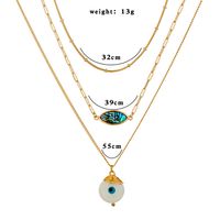 New Hot-selling Multi-element Natural Abalone Pearl  Combination Metal Multilayer Alloy Necklace sku image 6